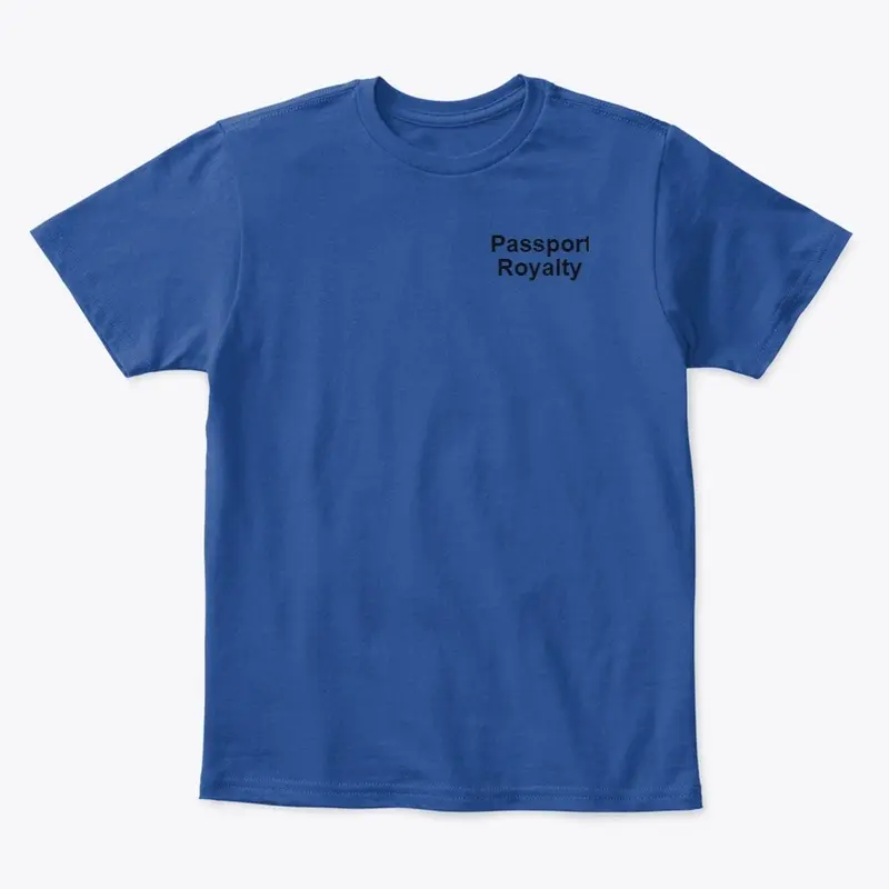 Passport Royalty T Shirt Black Logo 